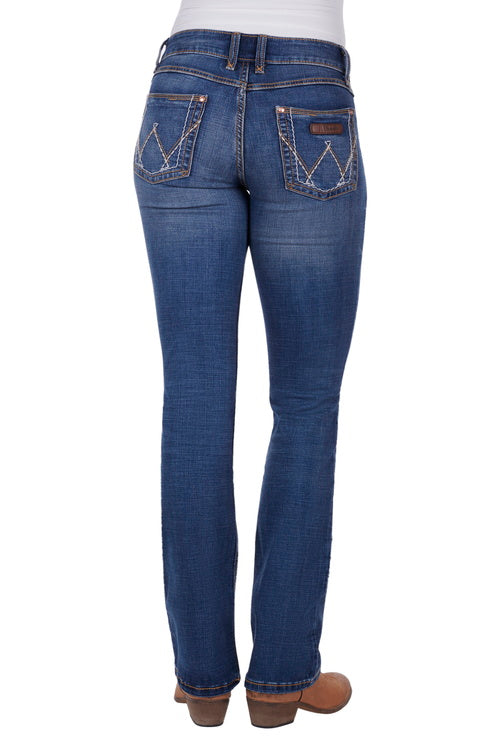 WMNS MID RISE BOOT CUT JEAN - Mae 34L - 76% cotton - Indigo - Size 1