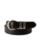 NARROW SILVER TWIN KEEPER BELT - Chocolate - Size S