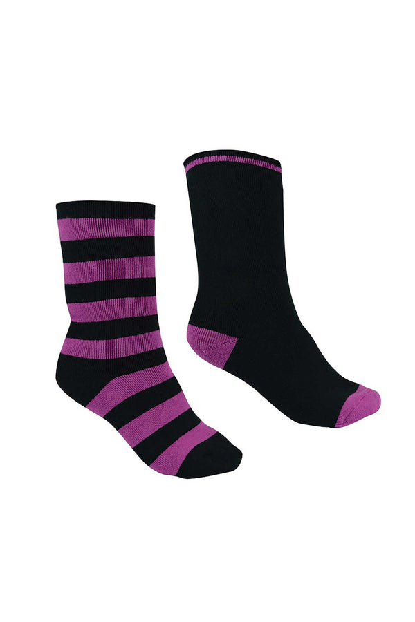 THERMAL SOCKS - TWIN PACK - Bright Pink/Dark Navy - Size 2_7