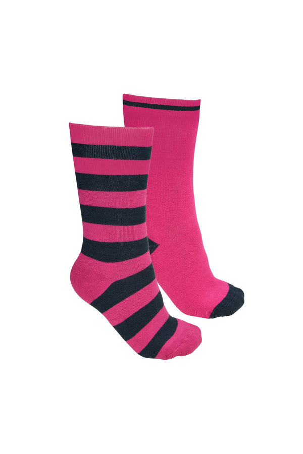 THERMAL SOCKS - TWIN PACK - Navy/Pink - Size 2_7