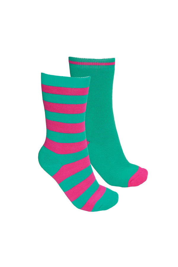 THERMAL SOCKS - TWIN PACK - Navy/Pink - Size 8_11