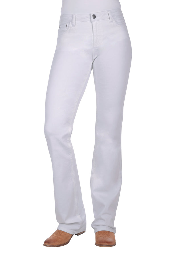 WMNS RIDING BOOT CUT JEAN - WHITE - Size 10