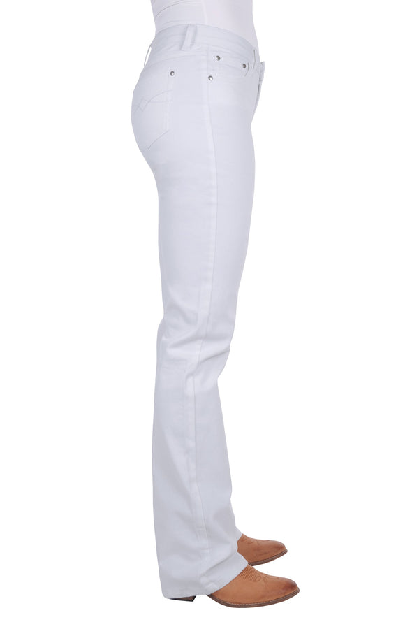 WMNS RIDING BOOT CUT JEAN - WHITE - Size 6