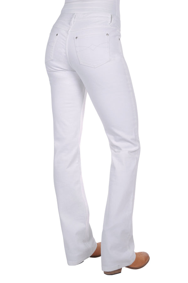 WMNS RIDING BOOT CUT JEAN - WHITE - Size 12