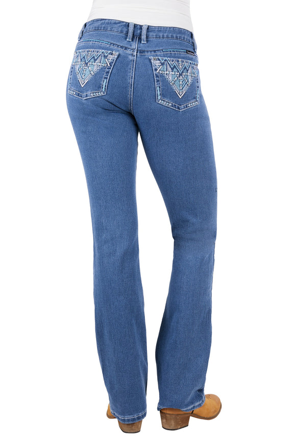 WMNS ZIGGY BOOT CUT JEAN - RETRO  BLUE - Size 10