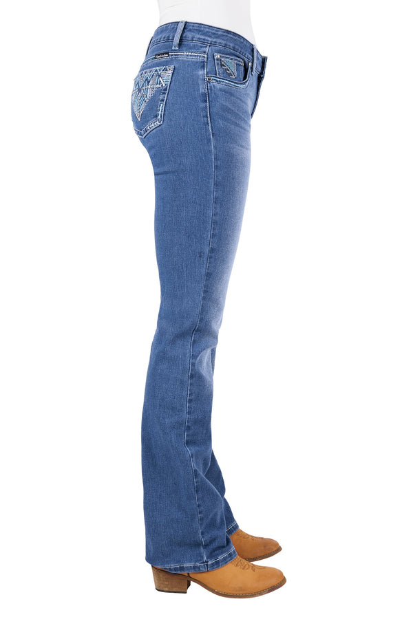 WMNS ZIGGY BOOT CUT JEAN - RETRO  BLUE - Size 6