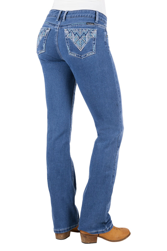 WMNS ZIGGY BOOT CUT JEAN - RETRO  BLUE - Size 12