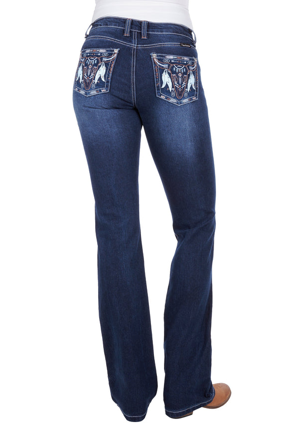 WMN BETTINA RELAXED RIDER JEAN - OLD INDIGO - Size 12