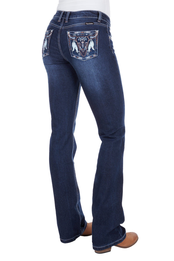 WMN BETTINA RELAXED RIDER JEAN - OLD INDIGO - Size 8