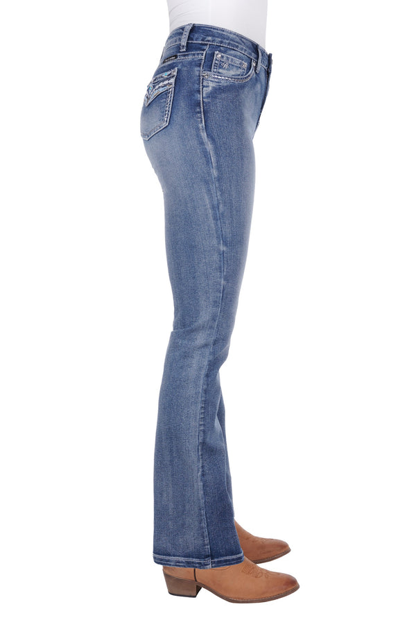 WMNS JEMMA HI RISE B/CUT JEAN - MOONSHINE - Size 6