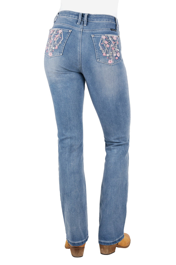 WMNS FLORA HI RISE B/CUT JEAN - FADED BLUE - Size 8