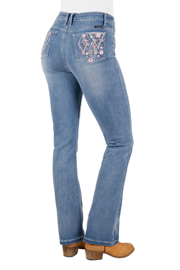 WMNS FLORA HI RISE B/CUT JEAN - FADED BLUE - Size 12