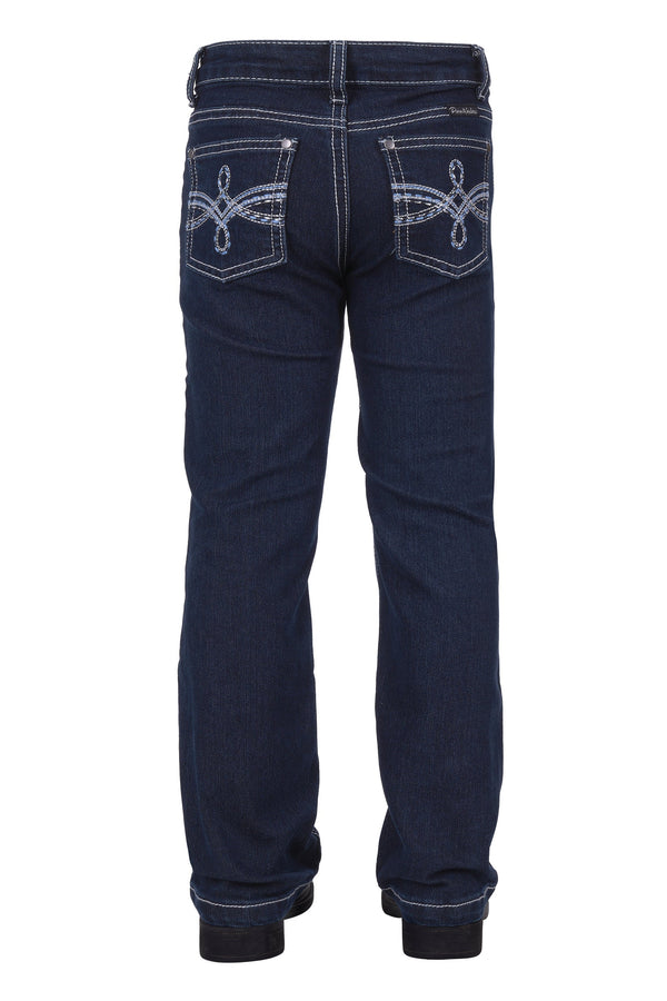 GIRLS DEMI BOOT CUT JEAN - DARK NIGHT - Size 6