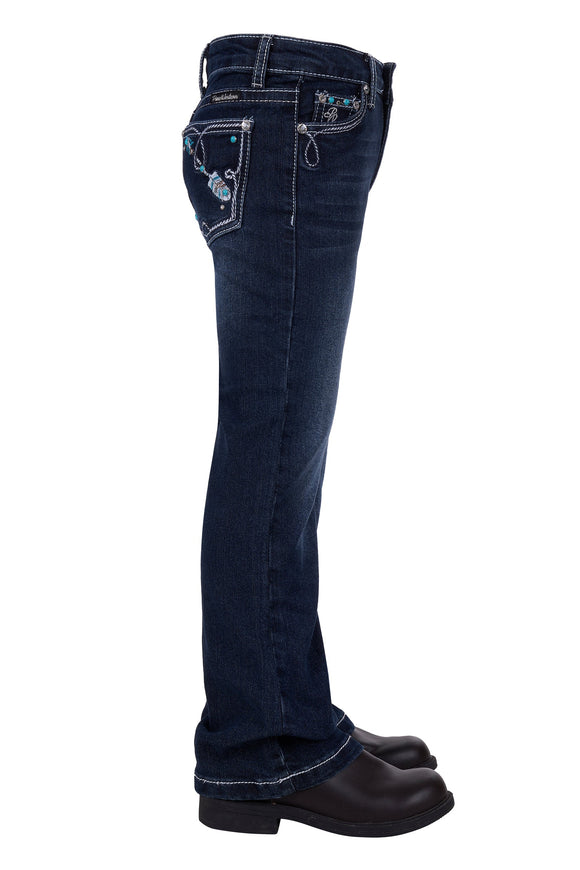 GIRLS RHIAN BOOT CUT JEAN - DARKEST NIGHT - Size 2