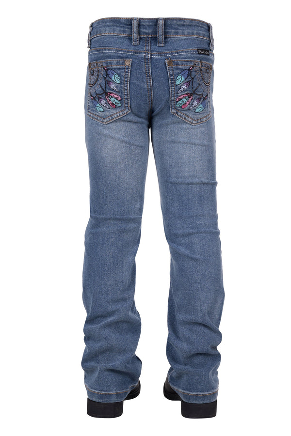 GIRLS SUNNY BOOT CUT JEAN - FADED BLUE - Size 4
