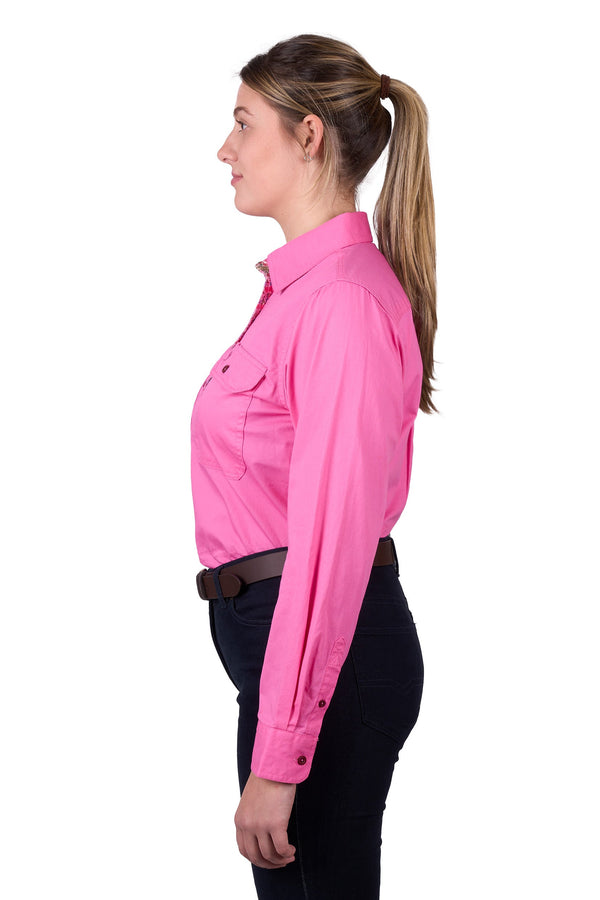 WMNS LIGHT H/PLKT LS SHRT - Calypso Coral - Size 22