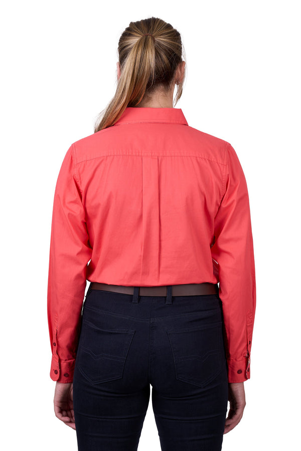 WMNS LIGHT H/PLKT LS SHRT - Azalea Pink - Size 14
