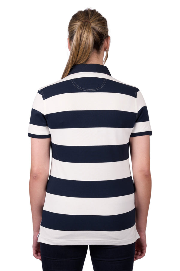 WMNS RACHEL SS POLO - Soft Pink/Dark Navy - Size 14