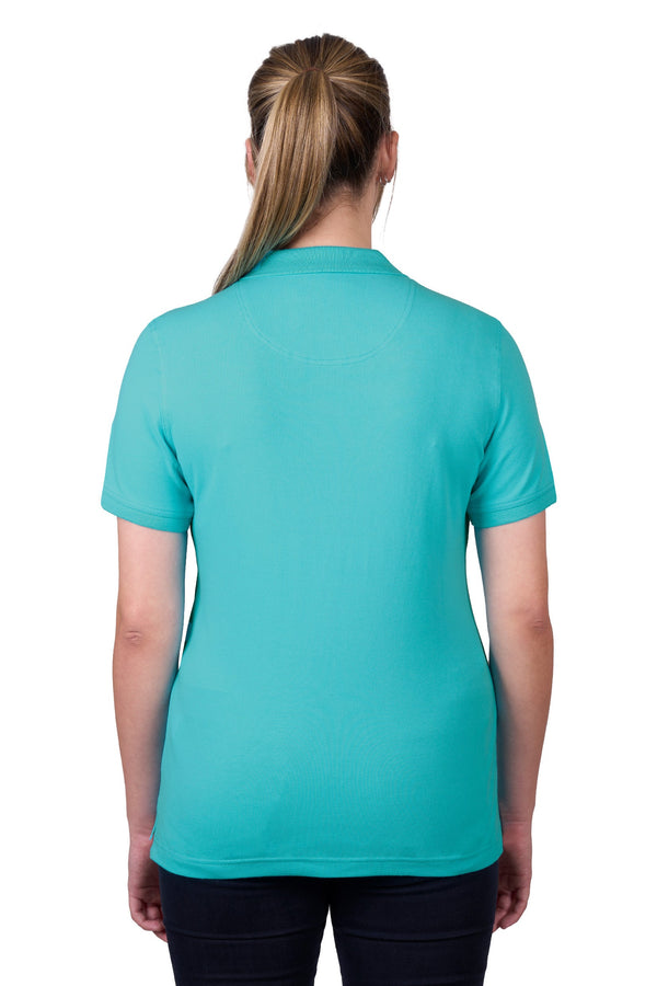 WMNS CLASSIC STRETCH SS POLO - Aqua - Size 14