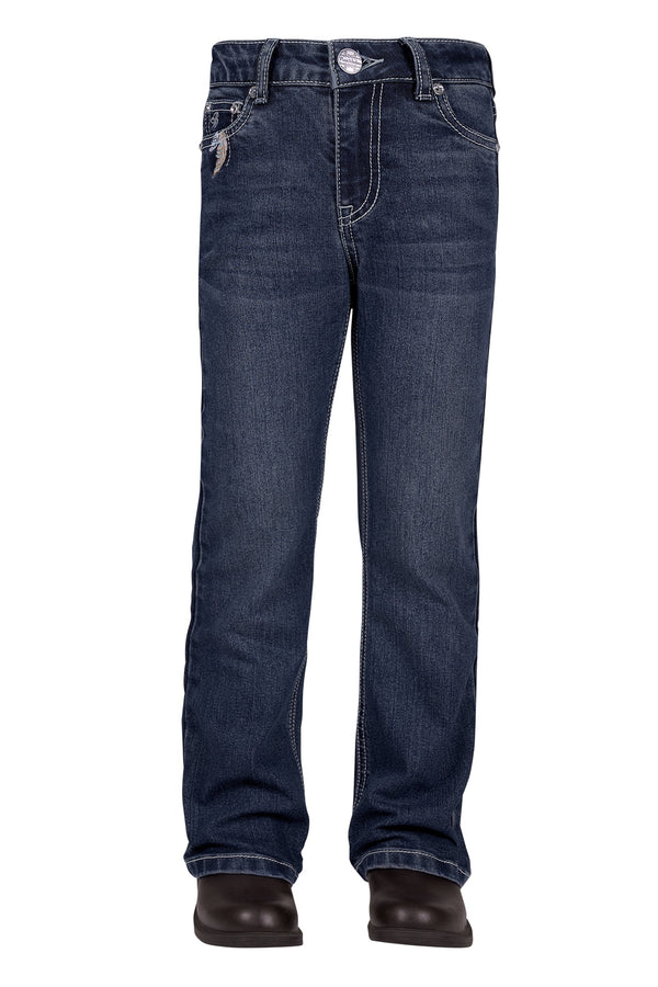 GIRLS BEC BOOT CUT JEAN - INDIGO - Size 4