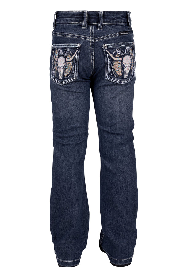GIRLS BEC BOOT CUT JEAN - INDIGO - Size 6