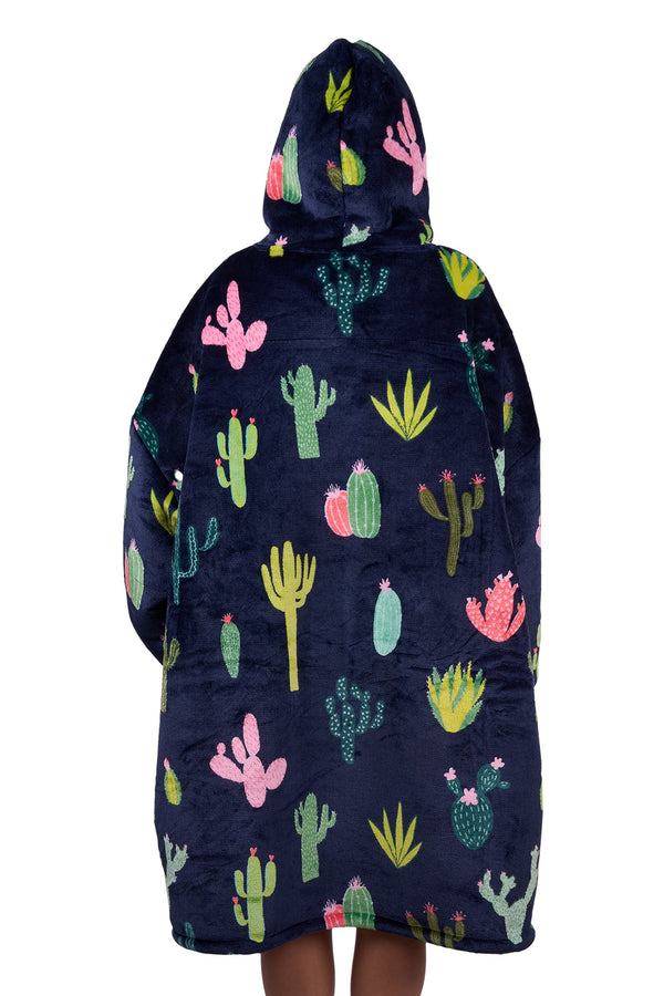 ADULTS CACTUS SNUGGLE HOODIE - NAVY - Size All