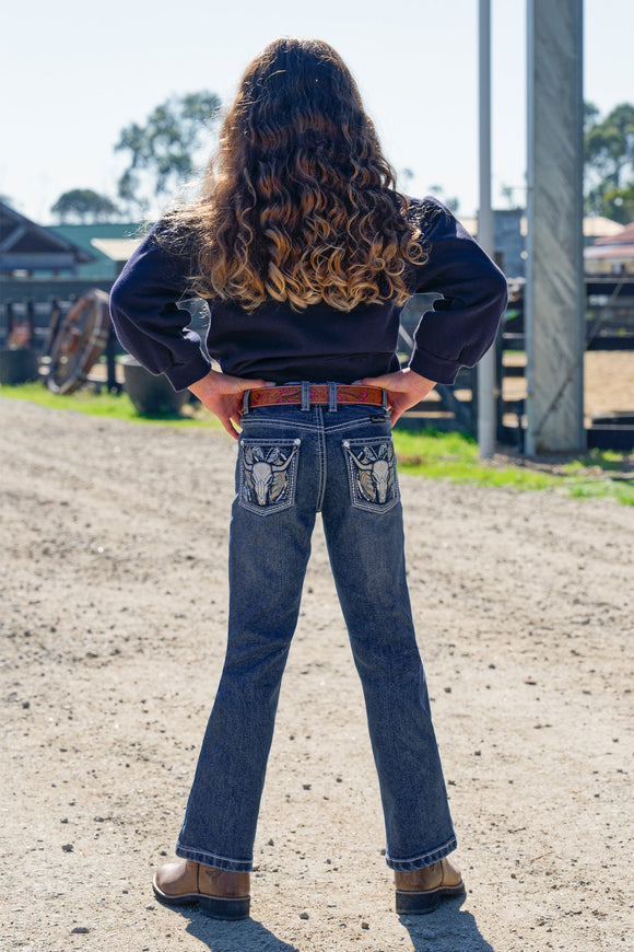 GIRLS BEC BOOT CUT JEAN - INDIGO - Size 10