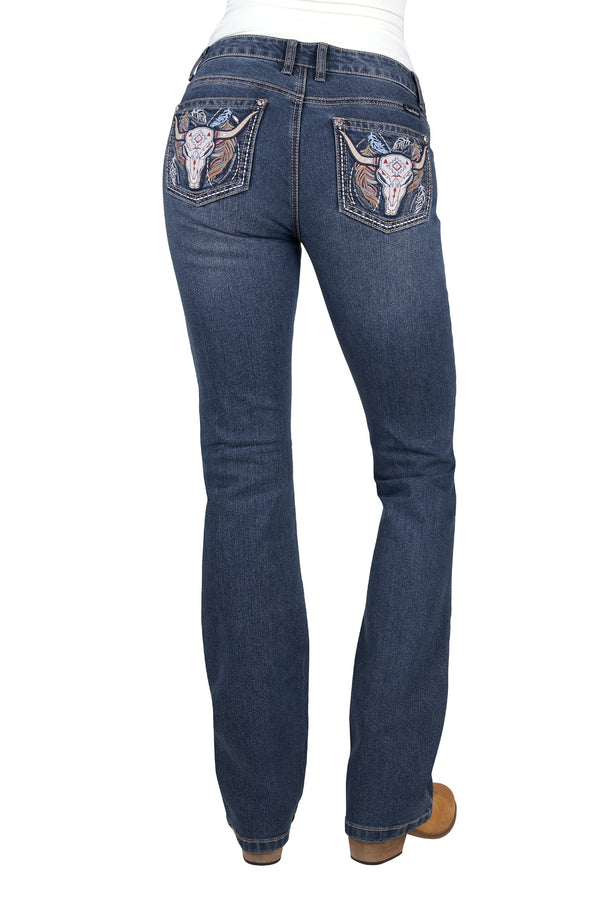 WMNS BEC BOOT CUT JEAN 34L - INDIGO - Size 10