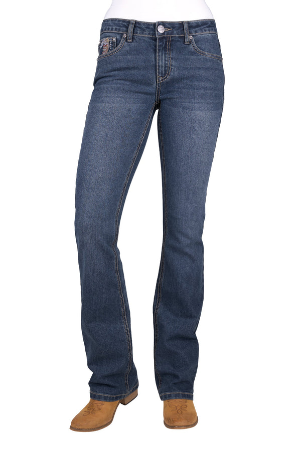 WMNS BEC BOOT CUT JEAN 34L - INDIGO - Size 8