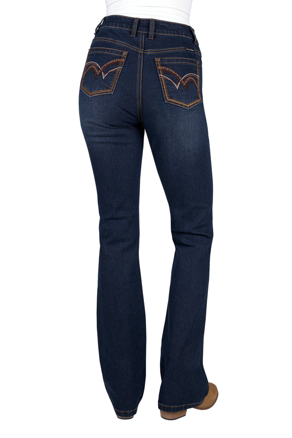 WMNS SAM HI RISE BCUT JEAN 34L - MIDNIGHT - Size 12
