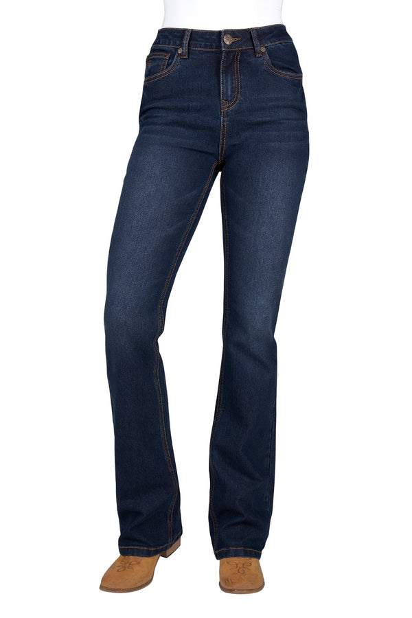 WMNS SAM HI RISE BCUT JEAN 34L - MIDNIGHT - Size 10