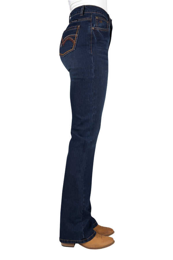 WMNS SAM HI RISE BCUT JEAN 34L - MIDNIGHT - Size 6