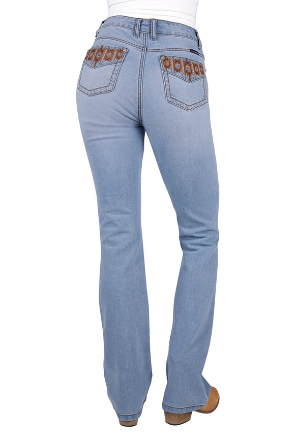 WMNS LIZ HI RISE BCUT JEAN 34L - LIGHT SKY - Size 12