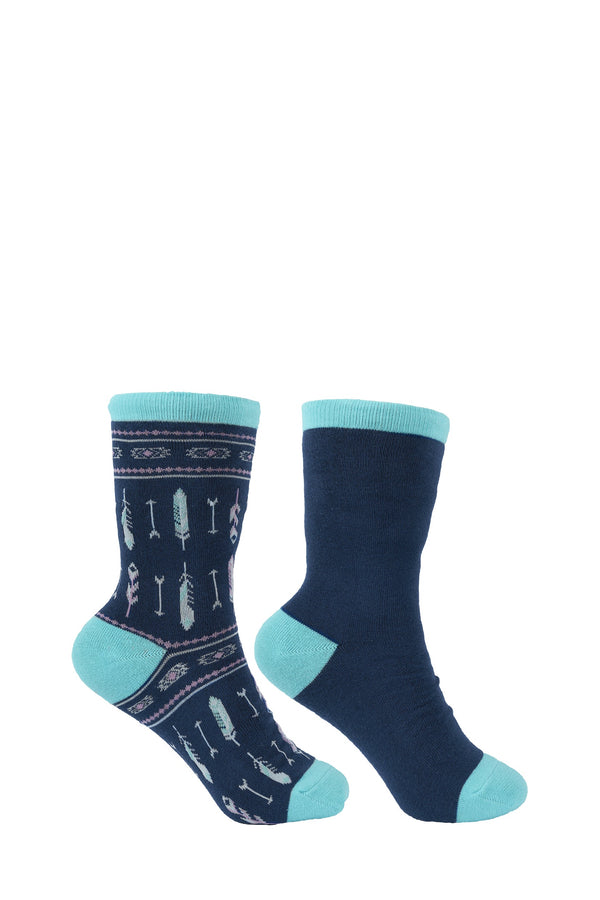 PW KIDS CREW SOCKS - BLACK/TAN - Size 3.5 to 8