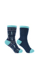 PW KIDS CREW SOCKS - BLACK/TAN - Size 3.5 to 8