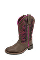 CHILDRENS ABBY BOOT - DARK BROWN/FUCHSIA - Size J10