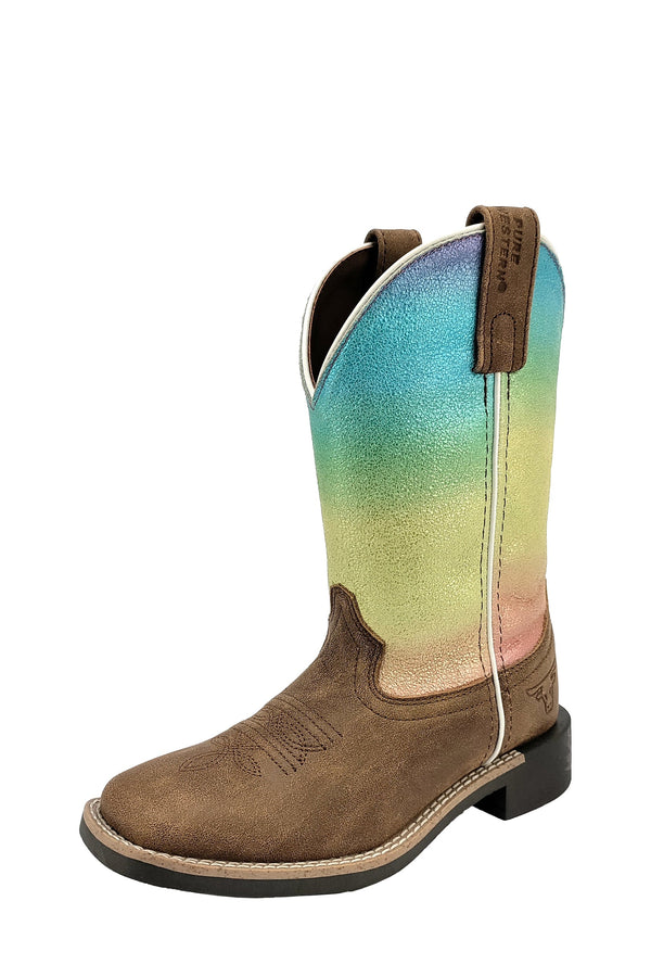 CHILDRENS MAGGIE BOOT - BOMBER/RAINBOW - Size J10