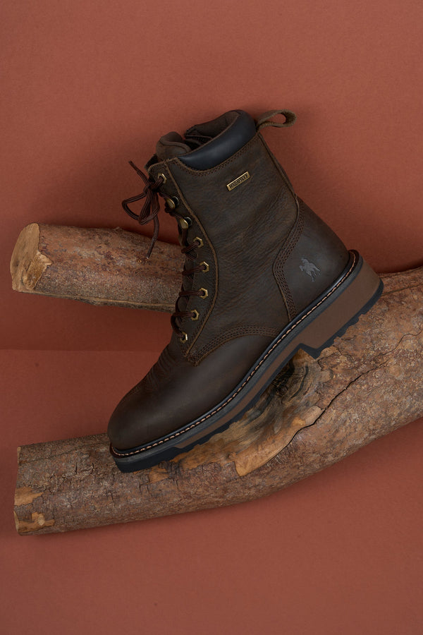 MENS GRANITE ZIP WORK BOOT - E fit - DARK BROWN - Size 8