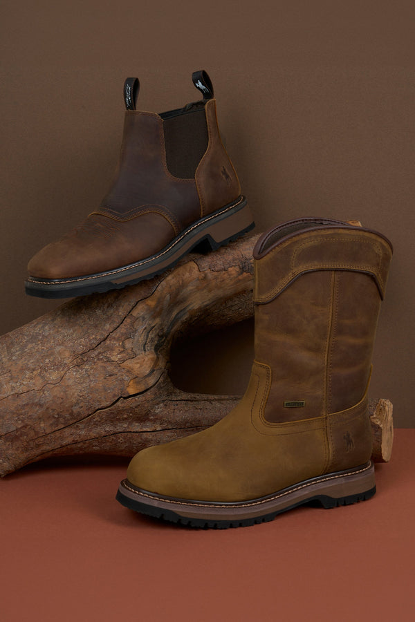 MENS BASALT WORK BOOT - E fit - BROWN - Size 8