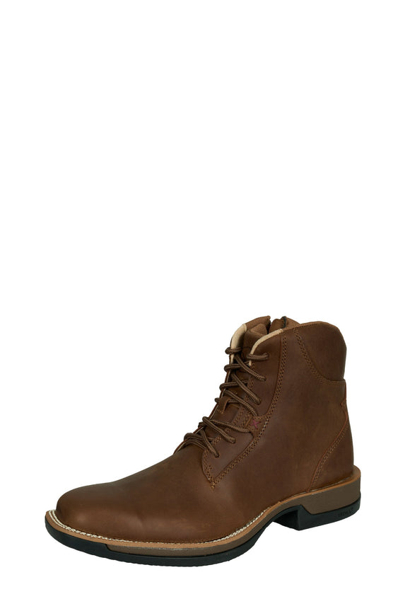 MENS 6 TECH X 1 ZIP SIDE BOOT - BROWN - Size 7.0