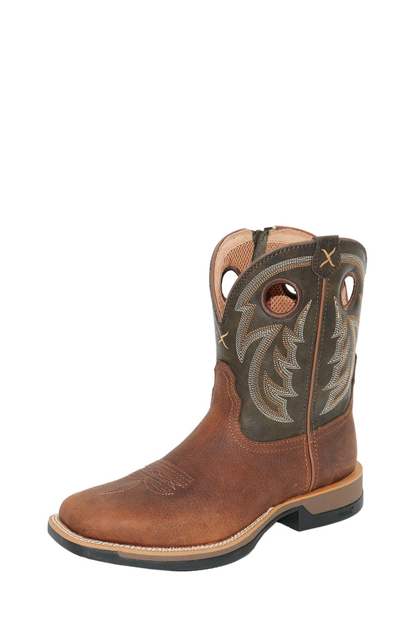 MENS 9 TECH X 1 ZIP BOOT - TAWNY BROWN/BURNT OLIVE - Size 8.0