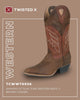 WMNS 12 DUAL TONE WESTERN BOOT - BROWN/GINGER - Size 7.0