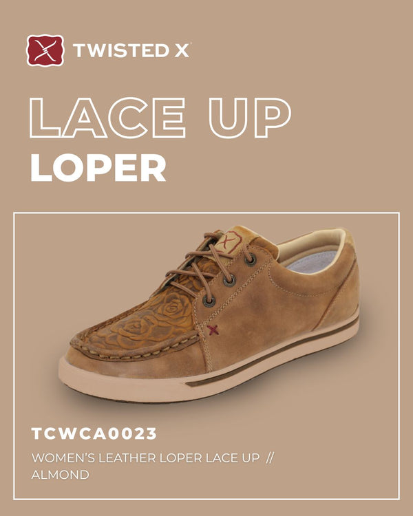 WMNS LEATHER LOPER LACE UP - ALMOND - Size 6.5