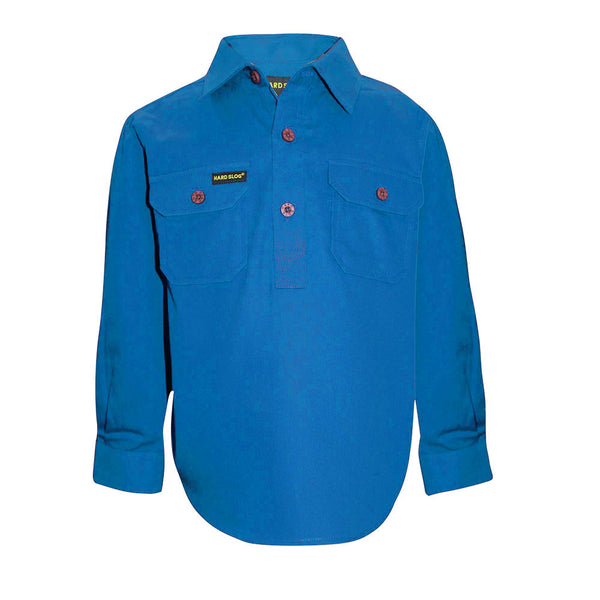 KIDS H/PLKT LIGHT CTN SHIRT - ROYAL BLUE - Size 10