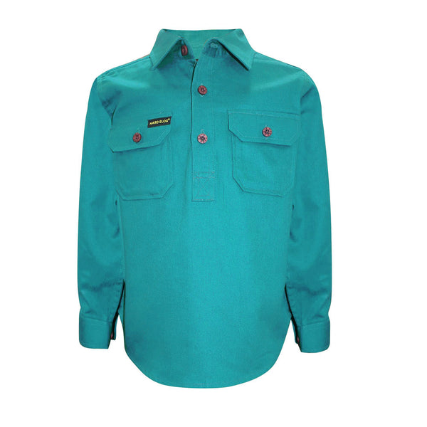 KIDS H/PLKT LIGHT CTN SHIRT - ROYAL BLUE - Size 8