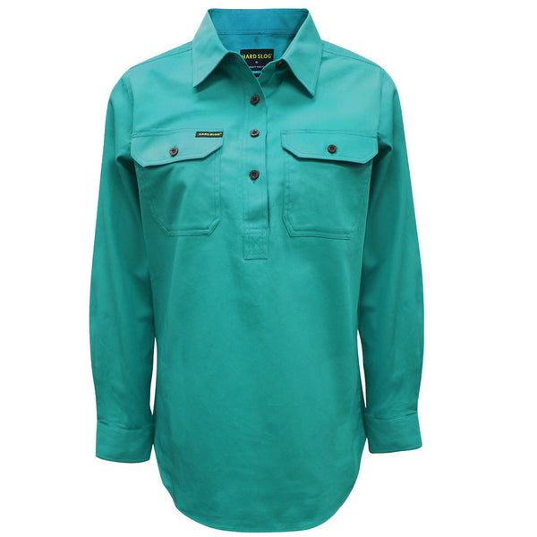WMNS H/PLKT LIGHT CTN SHIRT - ROYAL BLUE - Size 10