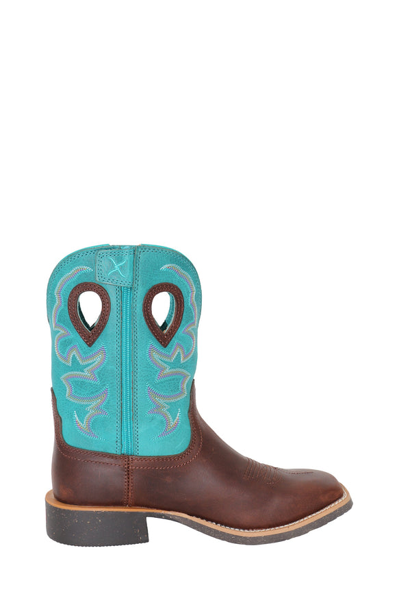 WMNS 9 TECH X 2 ZIP BOOT - CHOCOLATE TRUFFLE/OCEAN BLUE - Size 6.5