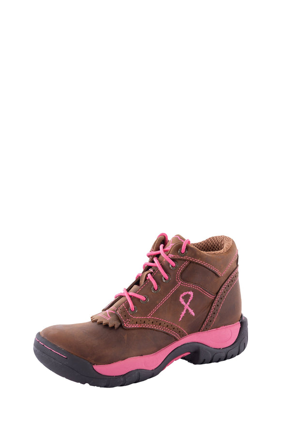 WMNS PINK RIBBON LACE UP - OILED SADDLE/NEON PINK - Size 5.5