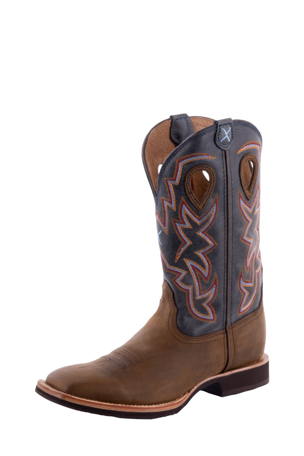 MENS HORSEMAN BOOT - DISTRESSED SADDLE/DENIM - Size 7.0
