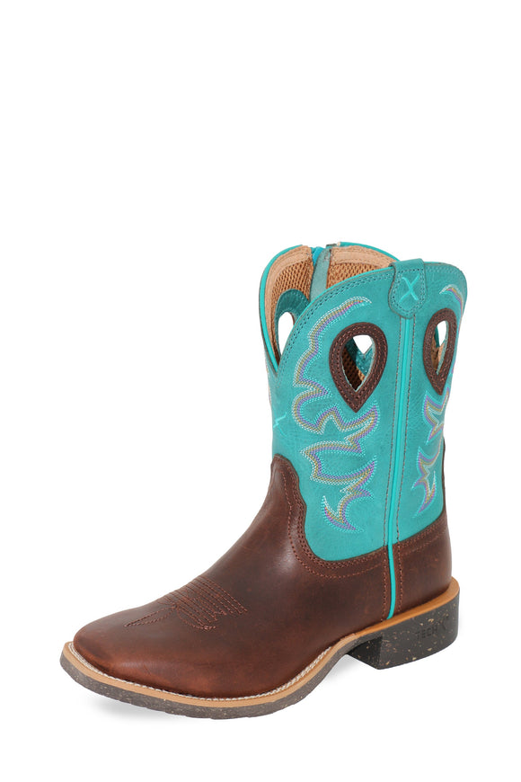 WMNS 9 TECH X 2 ZIP BOOT - CHOCOLATE TRUFFLE/OCEAN BLUE - Size 7.0